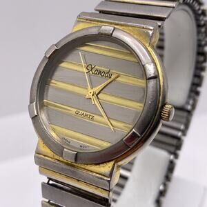 Xanadu Mens Vintage Gold Silver Quartz Watch New Battery